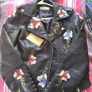 Leather Embroidered Jacket